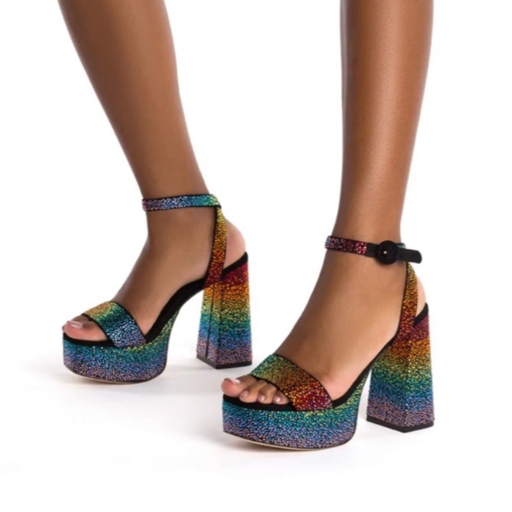 Larroude Multicolor Sparkle Platform Sandals - image 3